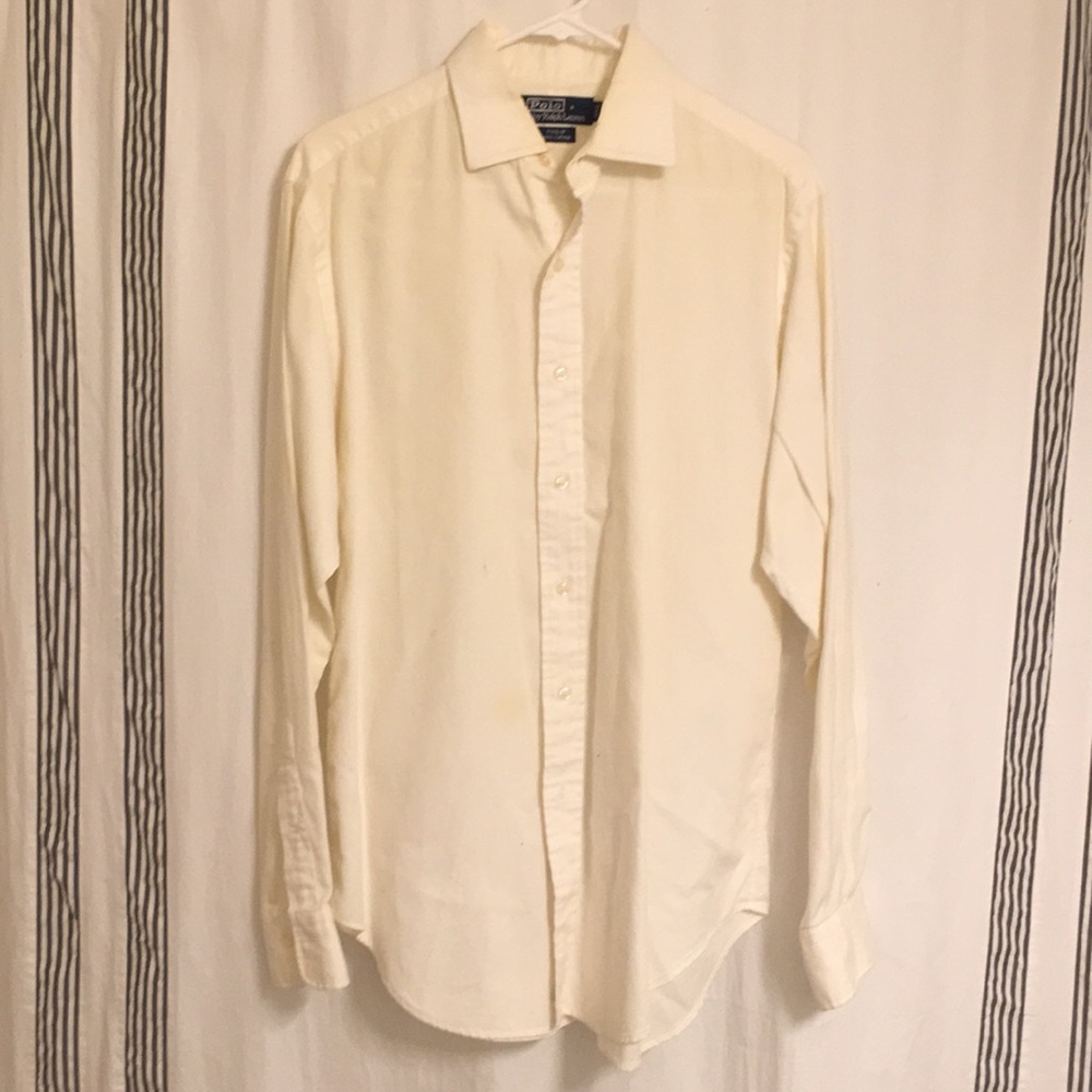 Polo men’s white cotton button down